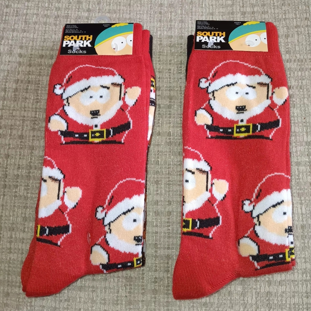 South Park Christmas Socks 2 Packs Adult Sizes 6 - 12 (2) 2 Packs